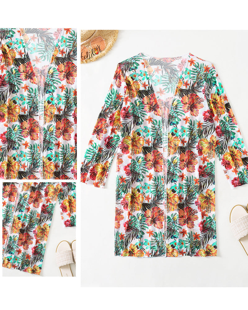 Mauris - Conjunto de bikini de tres piezas floral