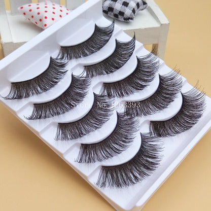 LeshYokpn - 5 Pares de Pestañas Postizas Transparentes