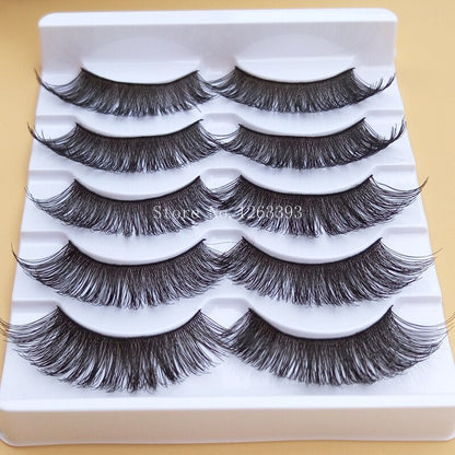 LeshYokpn - 5 Pares de Pestañas Postizas Transparentes