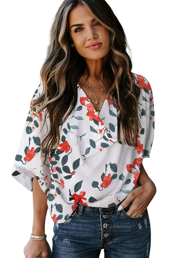 PolyFloral - Blusa Mujer Manga Larga Estampado Floral
