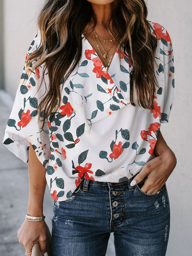 PolyFloral - Blusa Mujer Manga Larga Estampado Floral