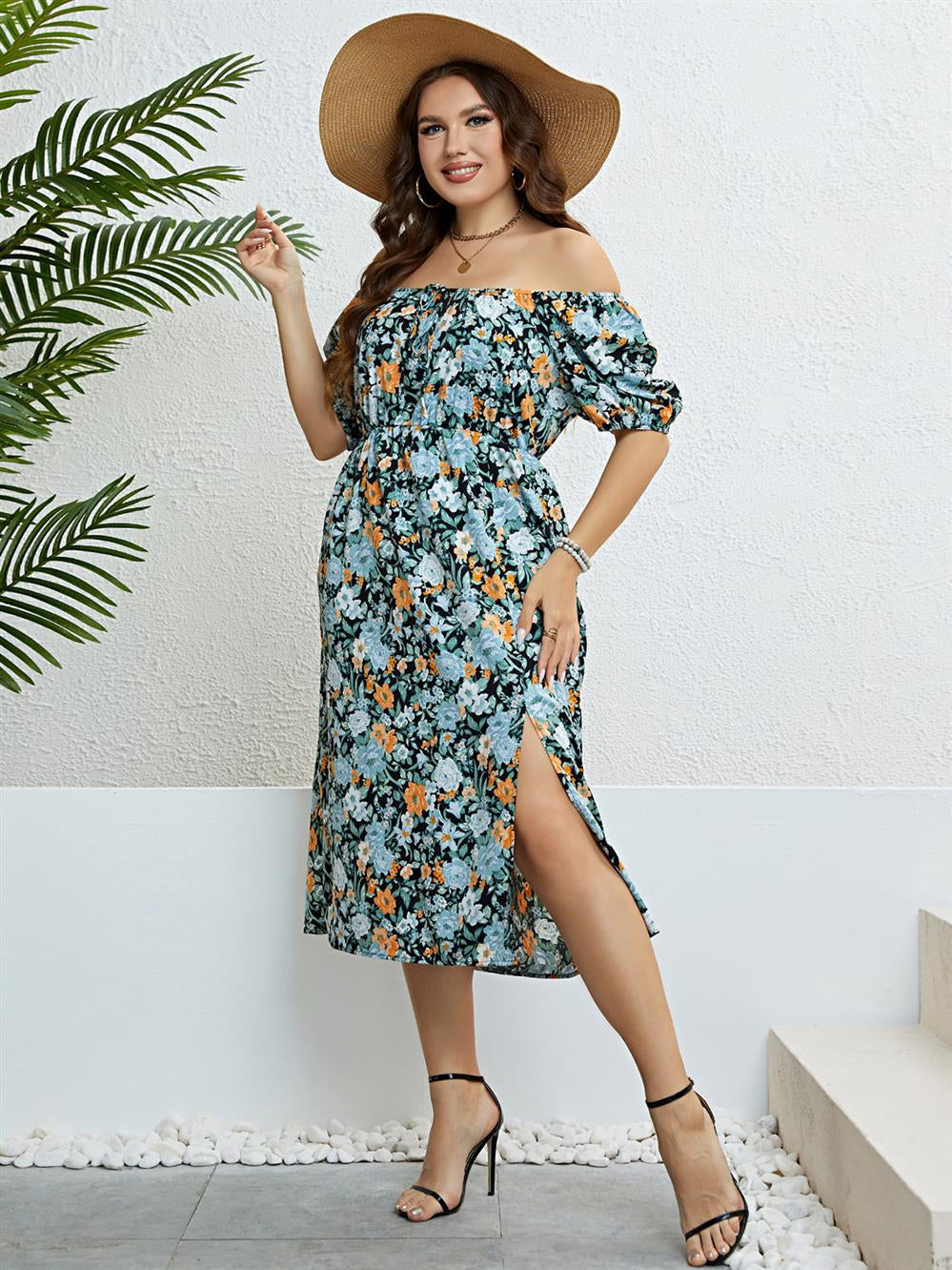 RivanaFlower - Vestido de verano de talla grande
