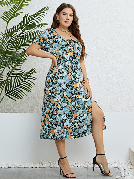 RivanaFlower - Vestido de verano de talla grande