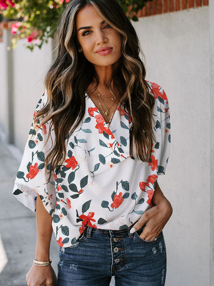 PolyFloral - Blusa Mujer Manga Larga Estampado Floral